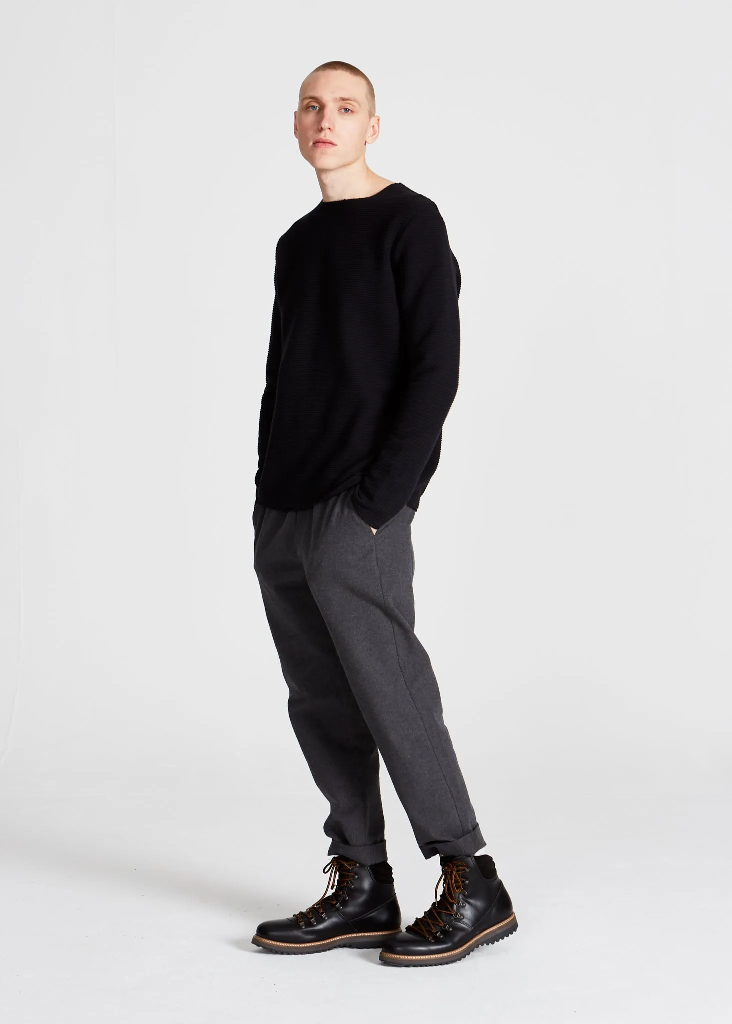 Sweatshirt MANU organic cotton - Black (Rib) Givn Berlin