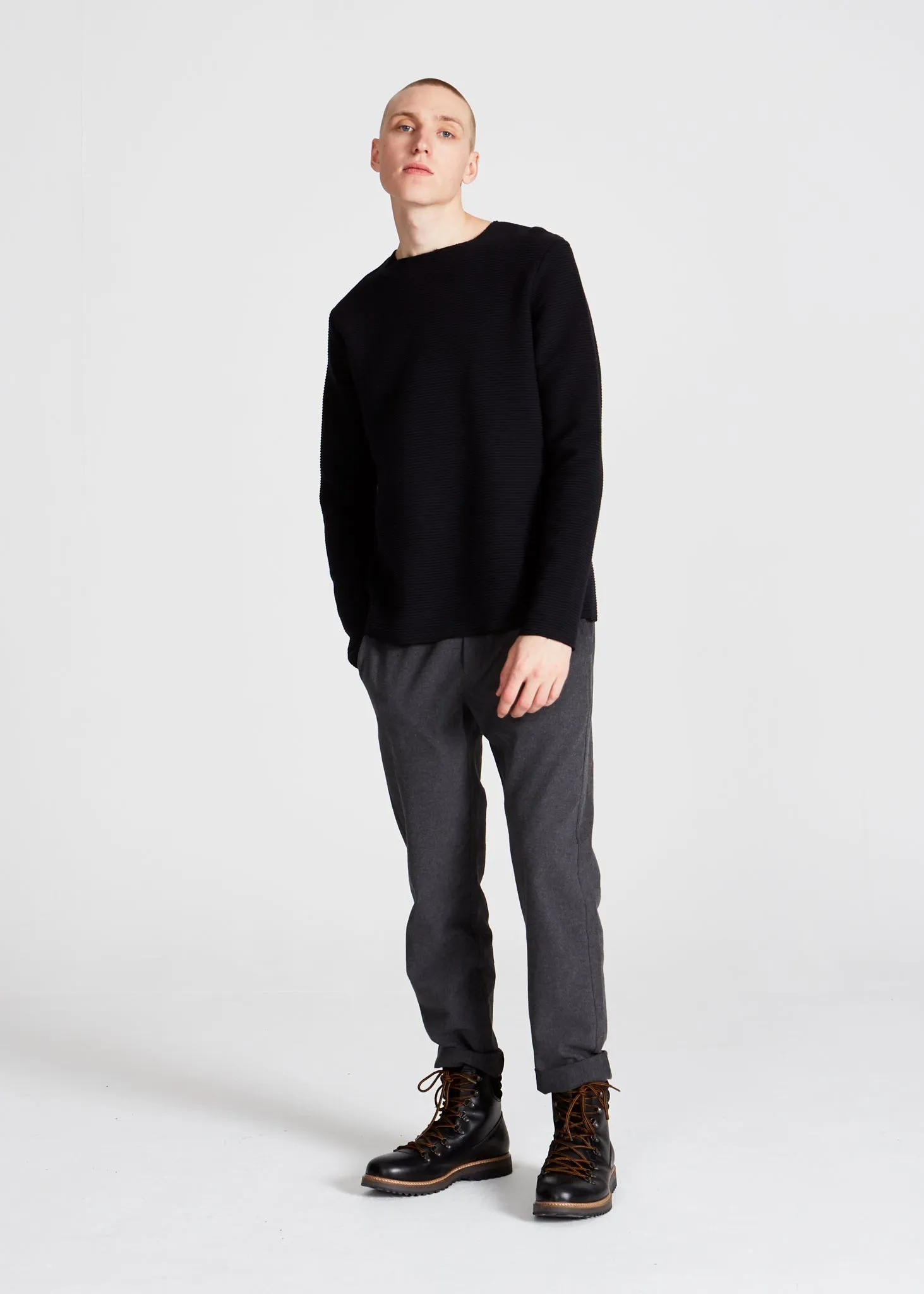 Sweatshirt MANU organic cotton - Black (Rib) Givn Berlin