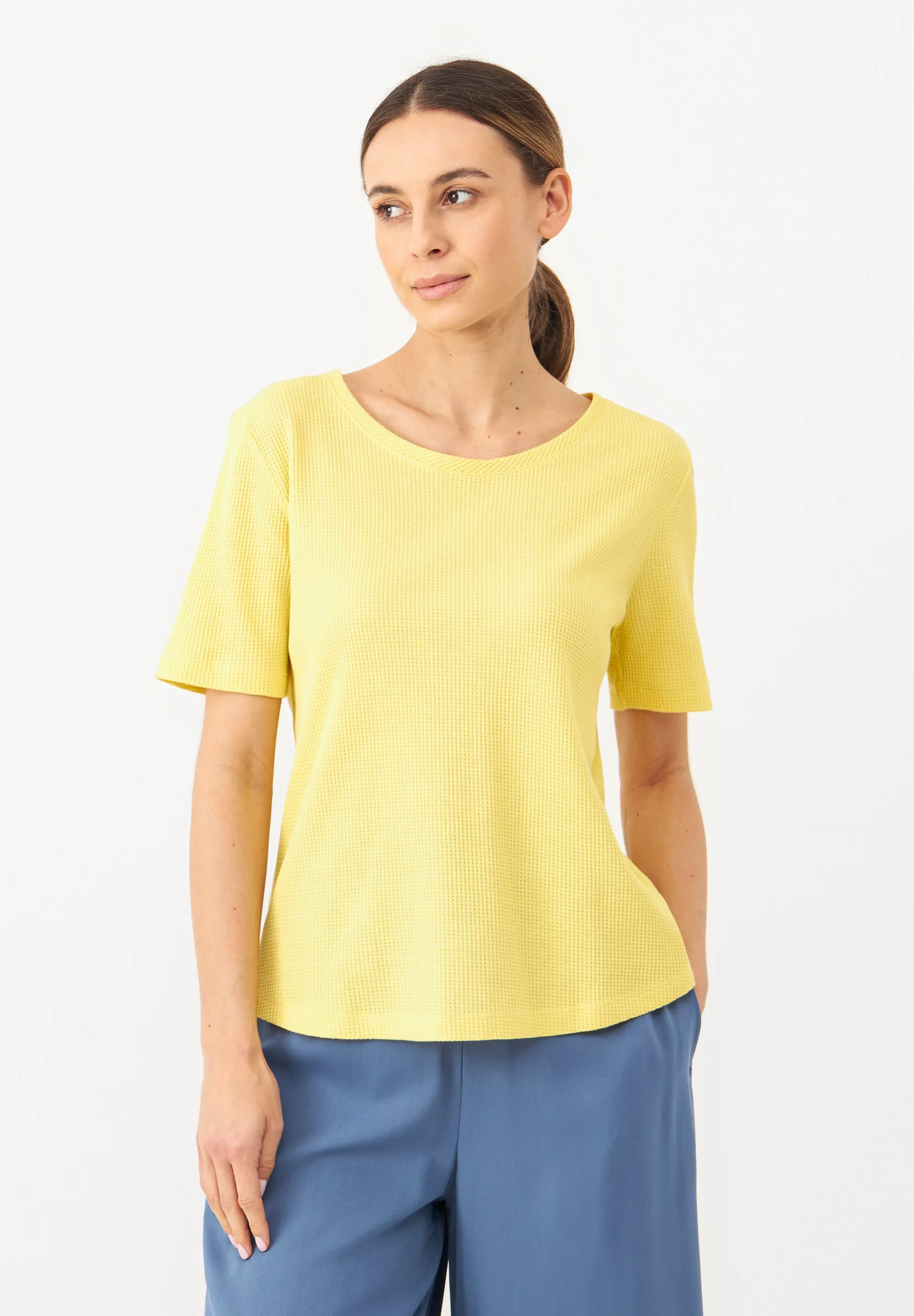 T-shirt GBCAPRINA Relaxed Fit Made From Organic Cotton - Lemon (Waffle) Givn Berlin