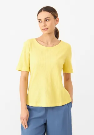 T-shirt GBCAPRINA Relaxed Fit Made From Organic Cotton - Lemon (Waffle) Givn Berlin