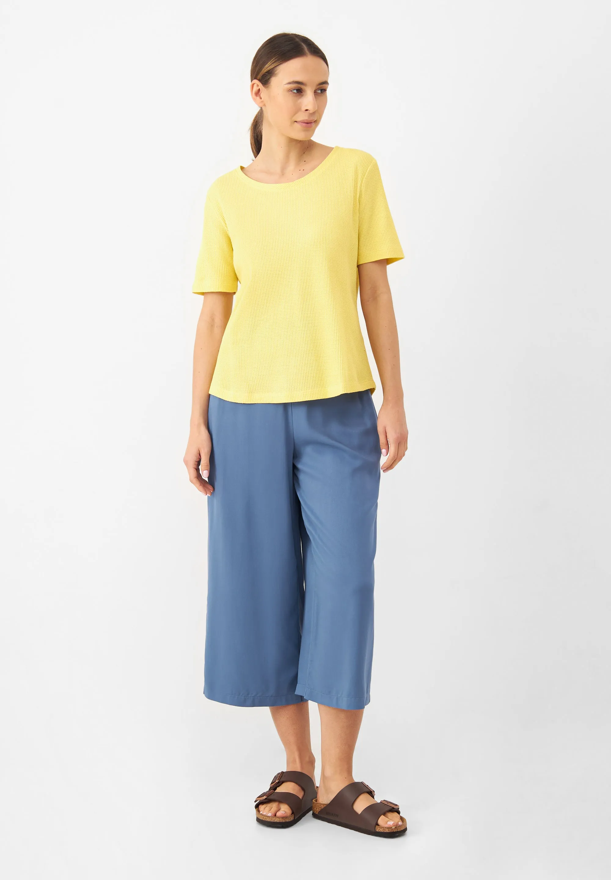 T-shirt GBCAPRINA Relaxed Fit Made From Organic Cotton - Lemon (Waffle) Givn Berlin