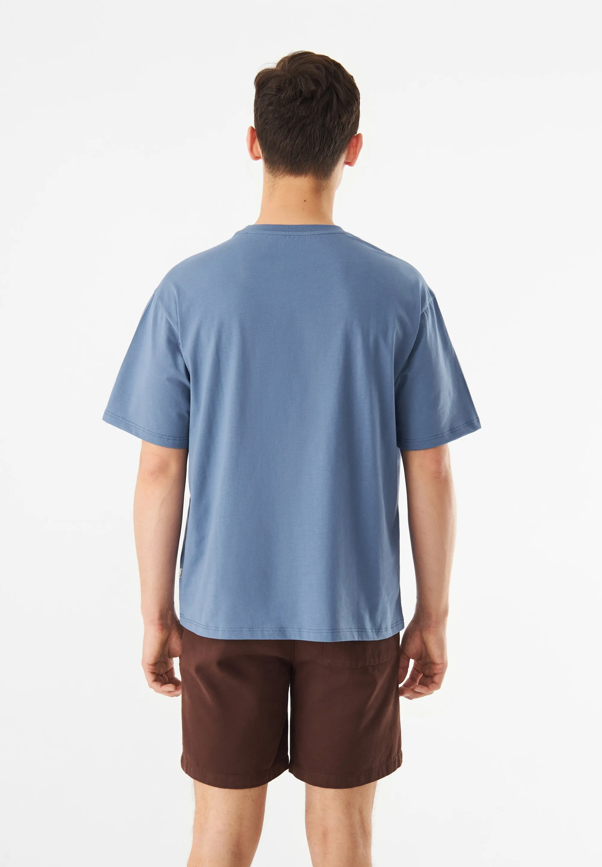 T-shirt GBCLIFF (Cassette) Relaxed Fit Made From Organic Cotton - Steel Blue Givn Berlin