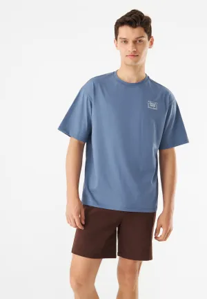 T-shirt GBCLIFF (Cassette) Relaxed Fit Made From Organic Cotton - Steel Blue Givn Berlin