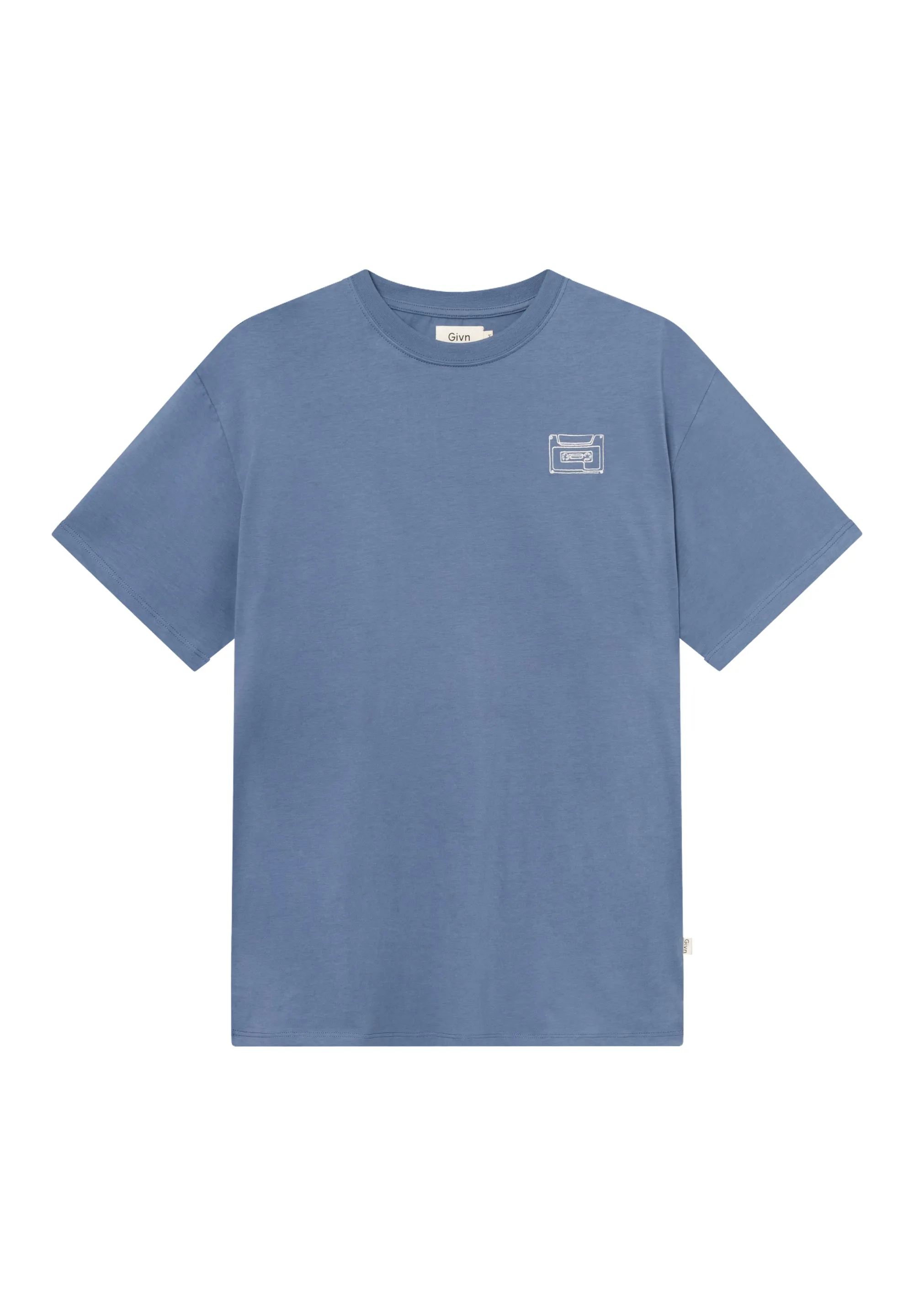 T-shirt GBCLIFF (Cassette) Relaxed Fit Made From Organic Cotton - Steel Blue Givn Berlin