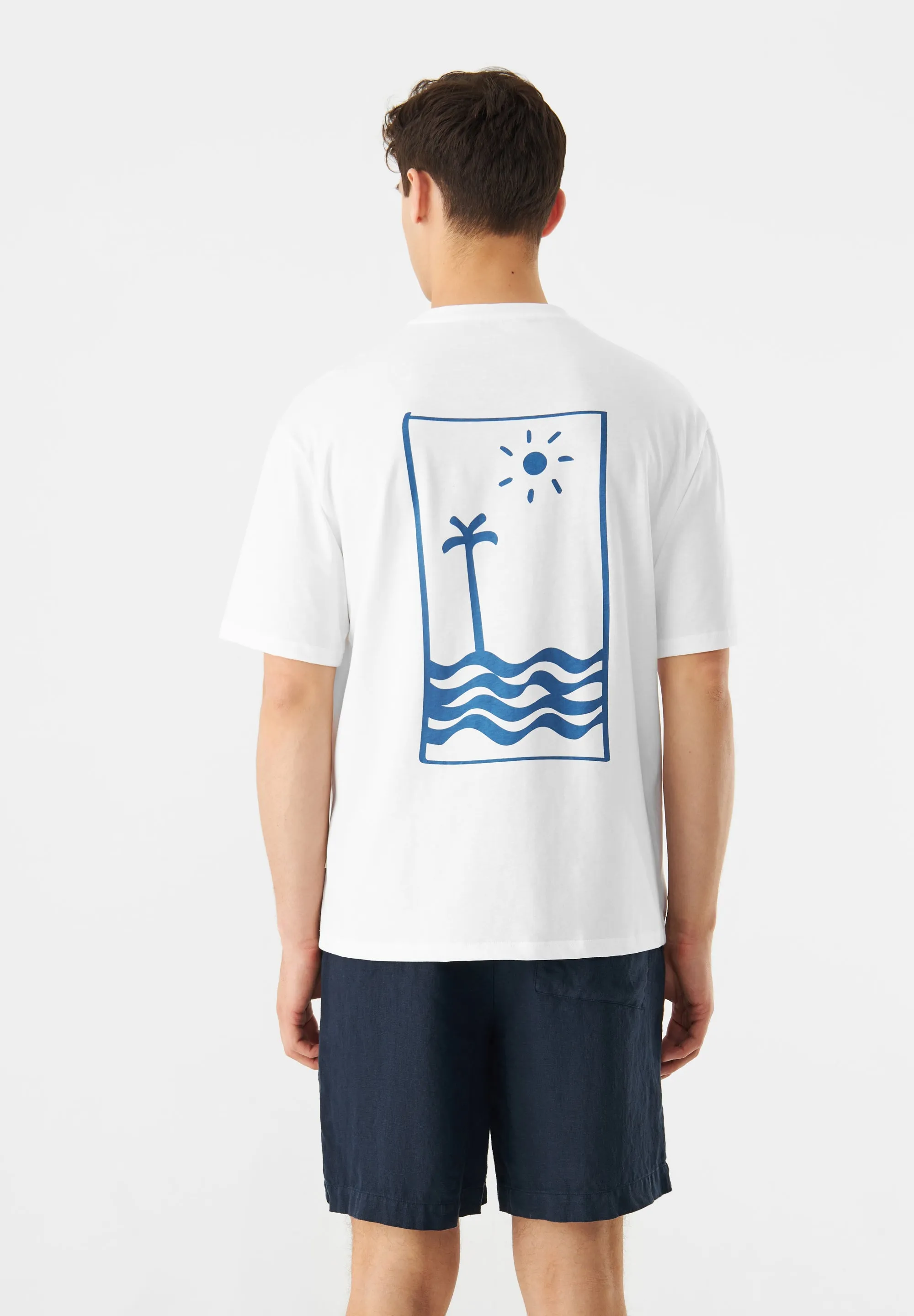 T-shirt GBCLIFF (Sun) Relaxed Fit Made From Organic Cotton - White Givn Berlin