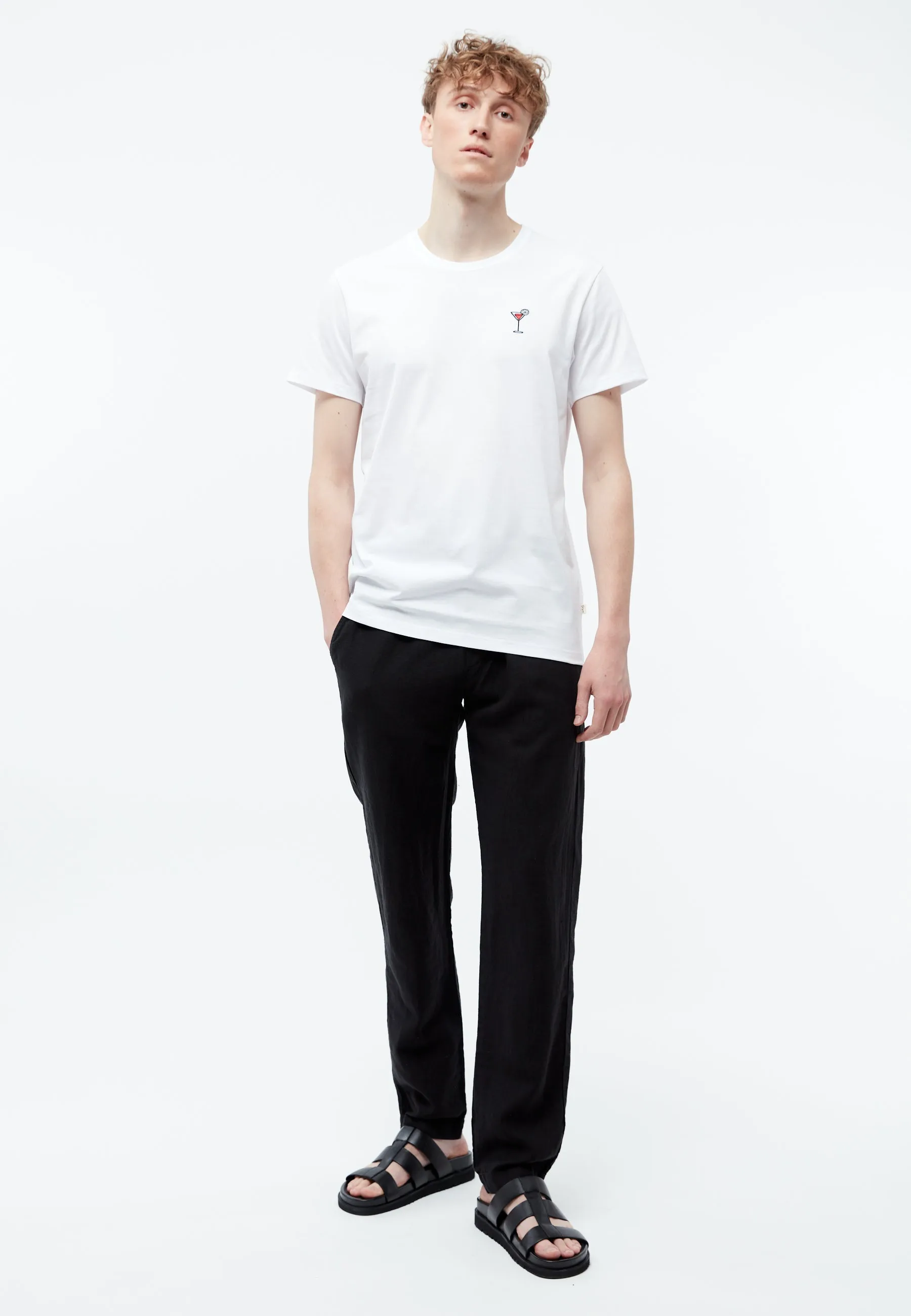 T-shirt GBCOLBY (COCKTAIL) made of organic cotton with embroidery - White Givn Berlin