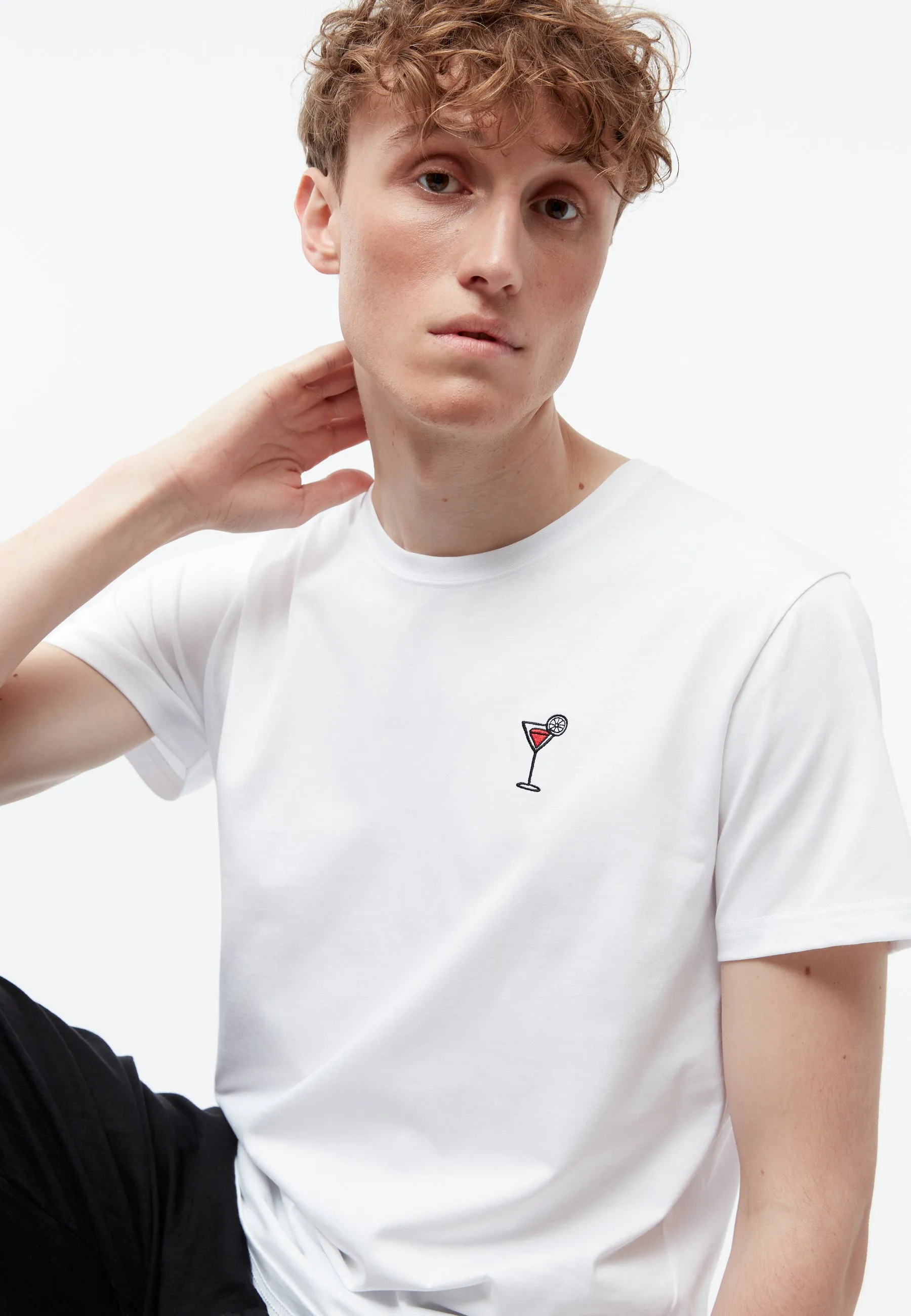 T-shirt GBCOLBY (COCKTAIL) made of organic cotton with embroidery - White Givn Berlin