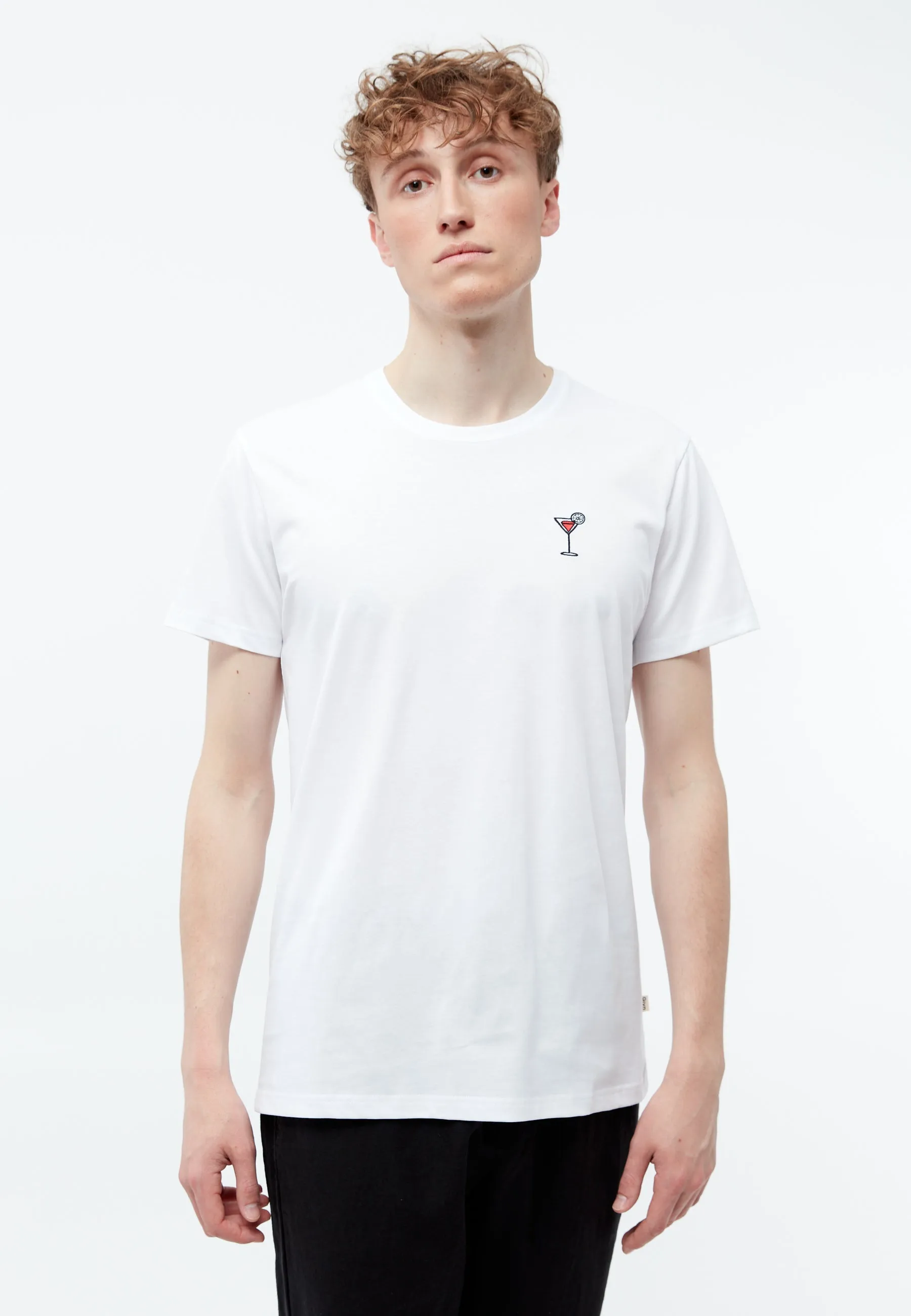 T-shirt GBCOLBY (COCKTAIL) made of organic cotton with embroidery - White Givn Berlin