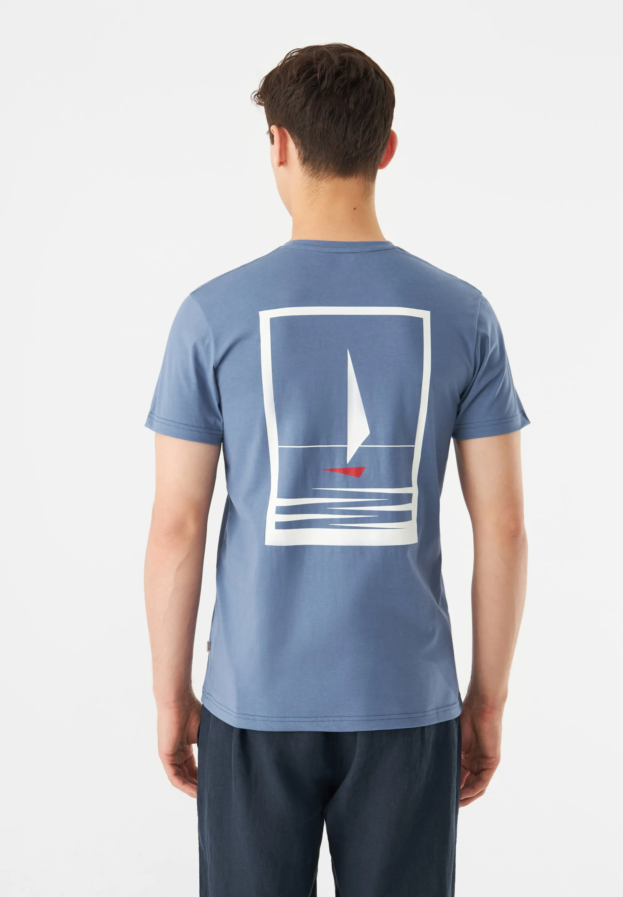 T-shirt GBCOLBY (Sailboat) Made From Organic Cotton - Steel Blue Givn Berlin