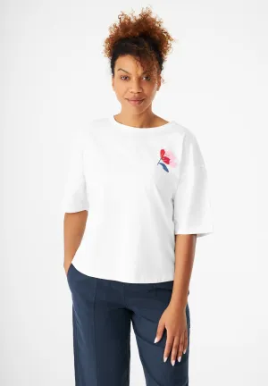 T-shirt GBJOLINA (Flower) Loose Fit Made From Organic Cotton - White Givn Berlin