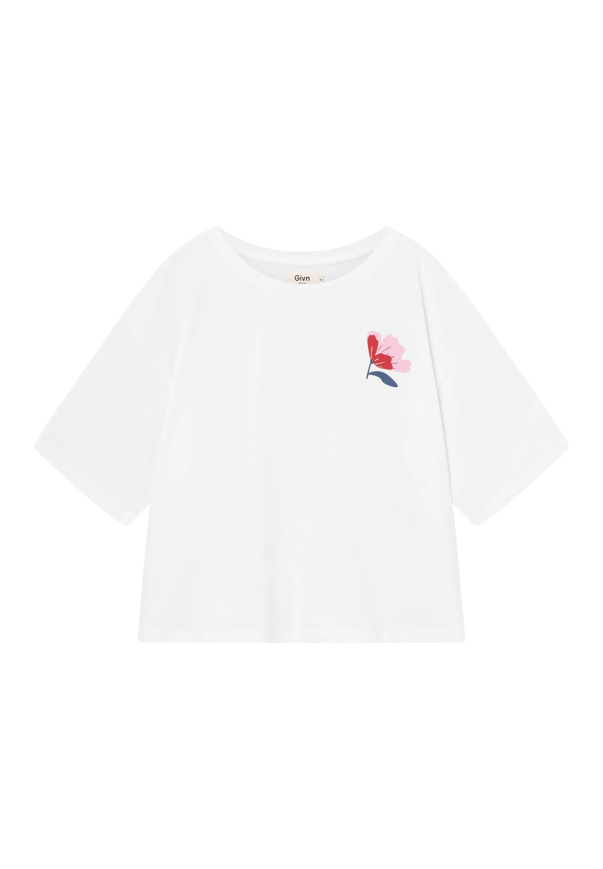 T-shirt GBJOLINA (Flower) Loose Fit Made From Organic Cotton - White Givn Berlin