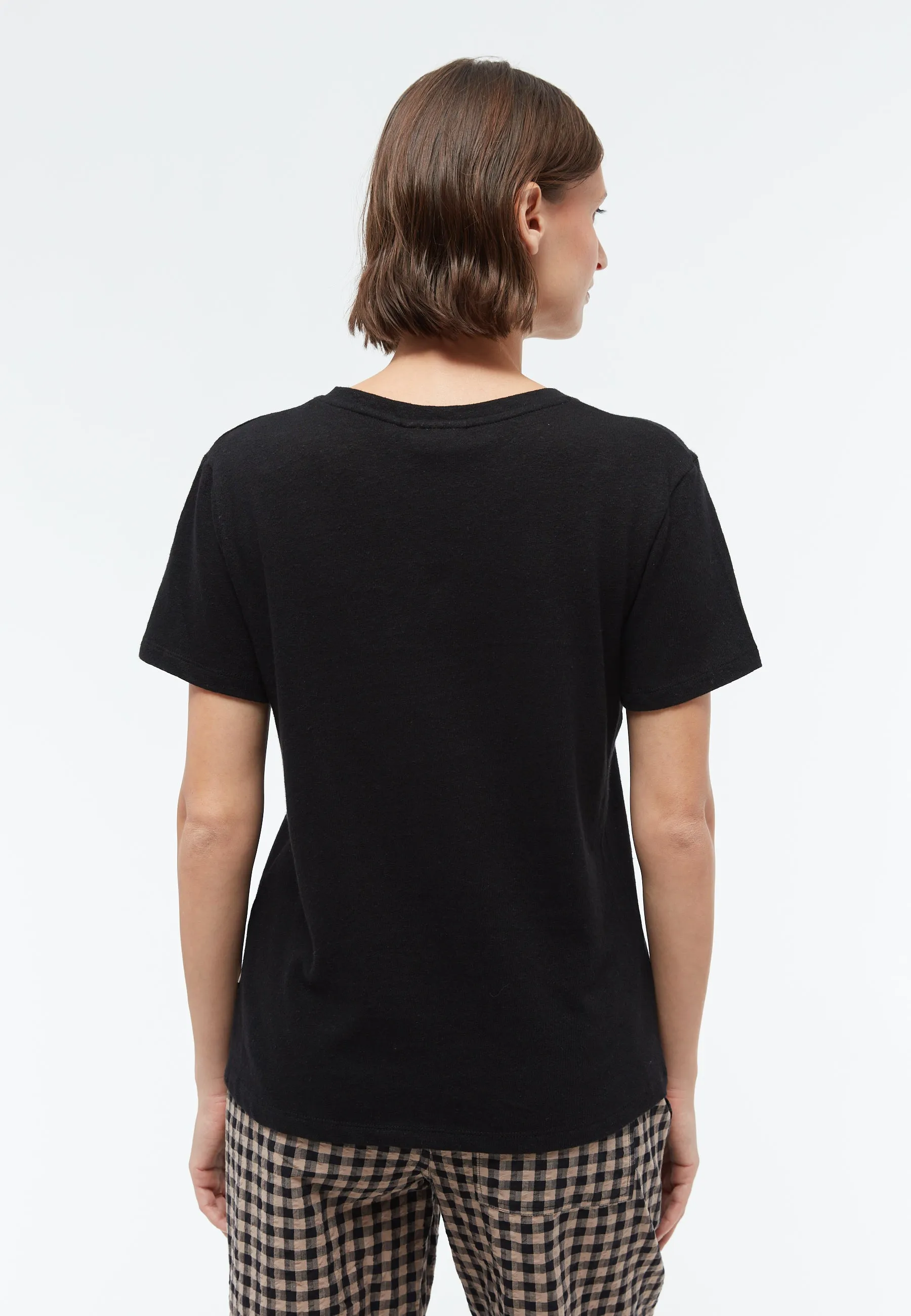 T-shirt GBJULIA in cotton/linen mix - Black (Linen) Givn Berlin
