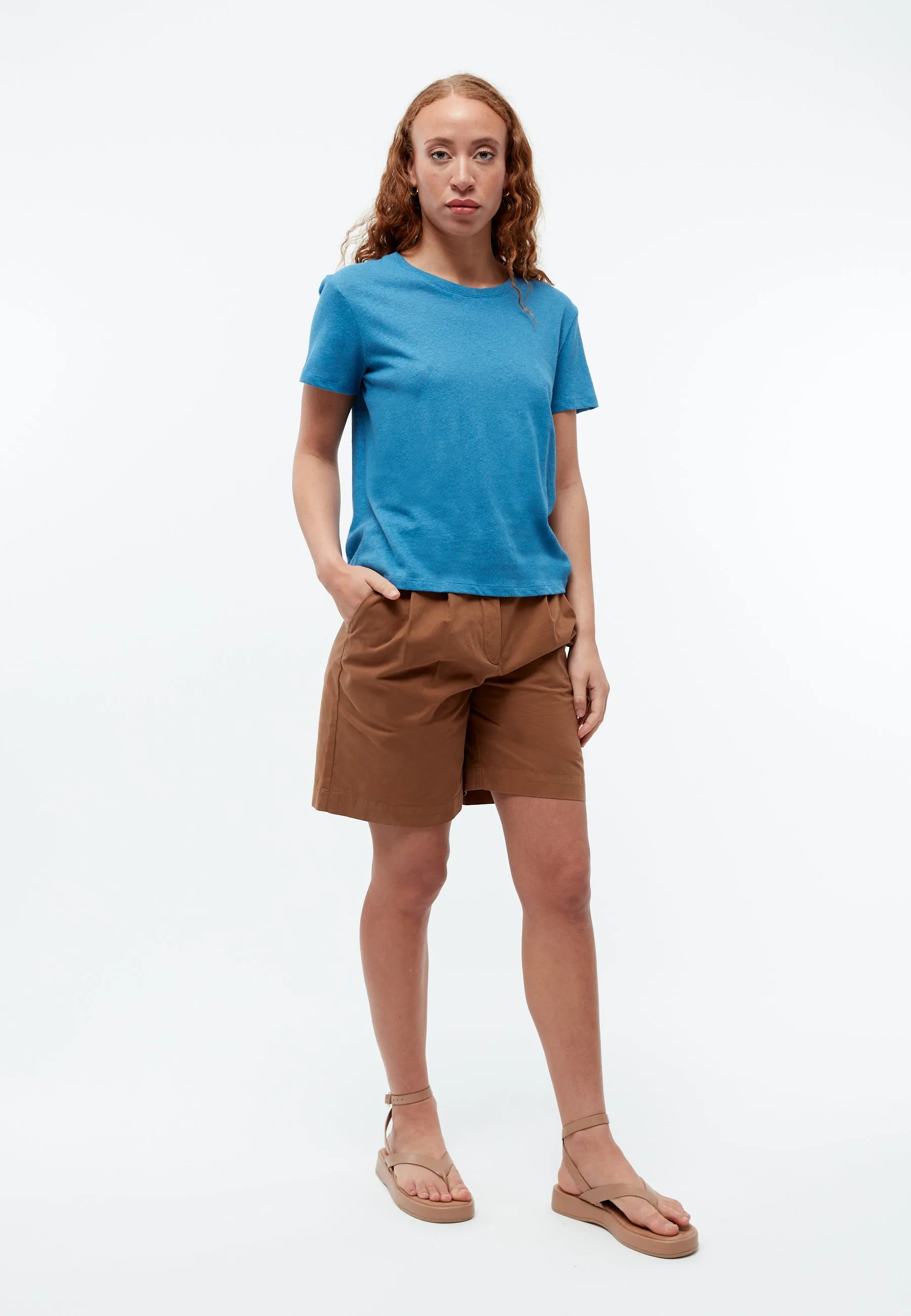 T-shirt GBJULIA in cotton/linen mix - Gentle Blue (Linen) Givn Berlin