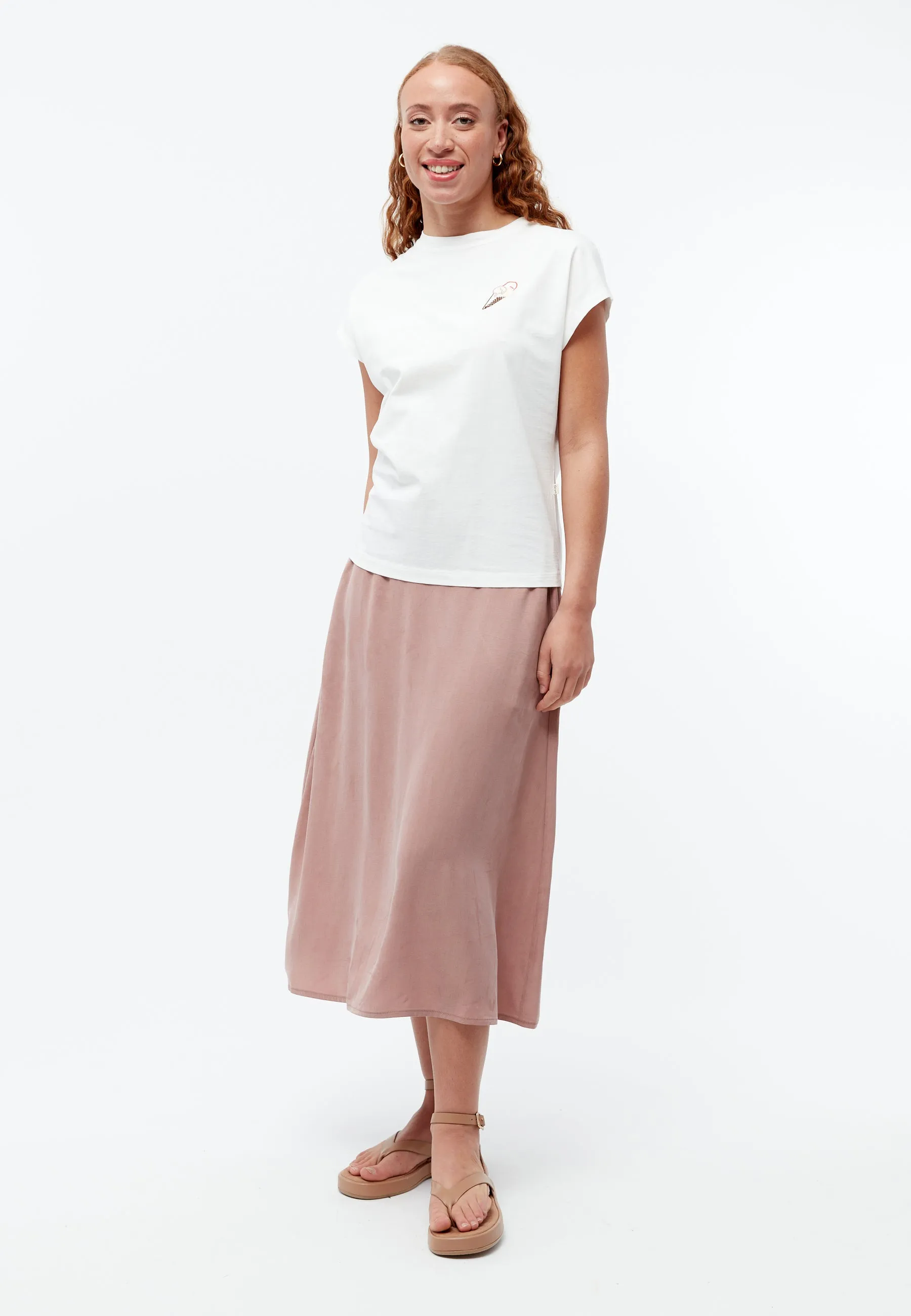 T-shirt GBLAILA (ICECREAM) made of organic cotton with embroidery - White Givn Berlin