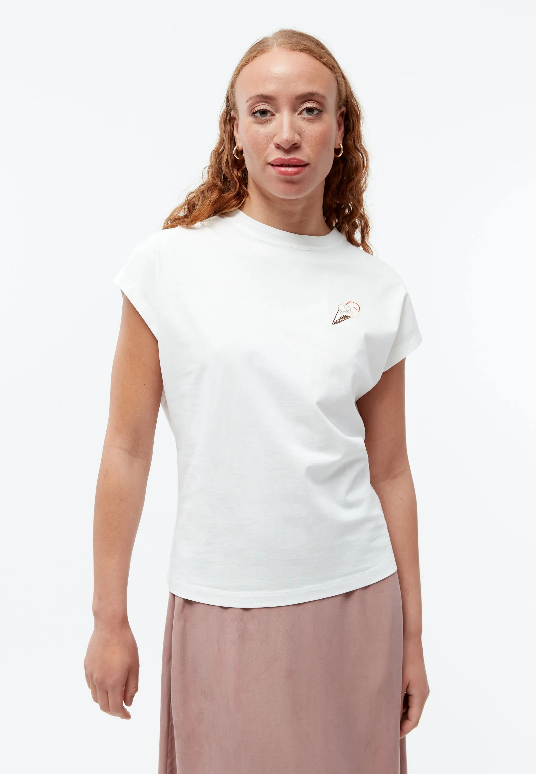 T-shirt GBLAILA (ICECREAM) made of organic cotton with embroidery - White Givn Berlin