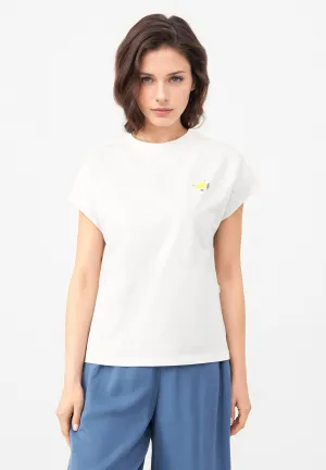 T-shirt GBLAILA (Lemon) Slim Fit Made From Organic Cotton - White Givn Berlin