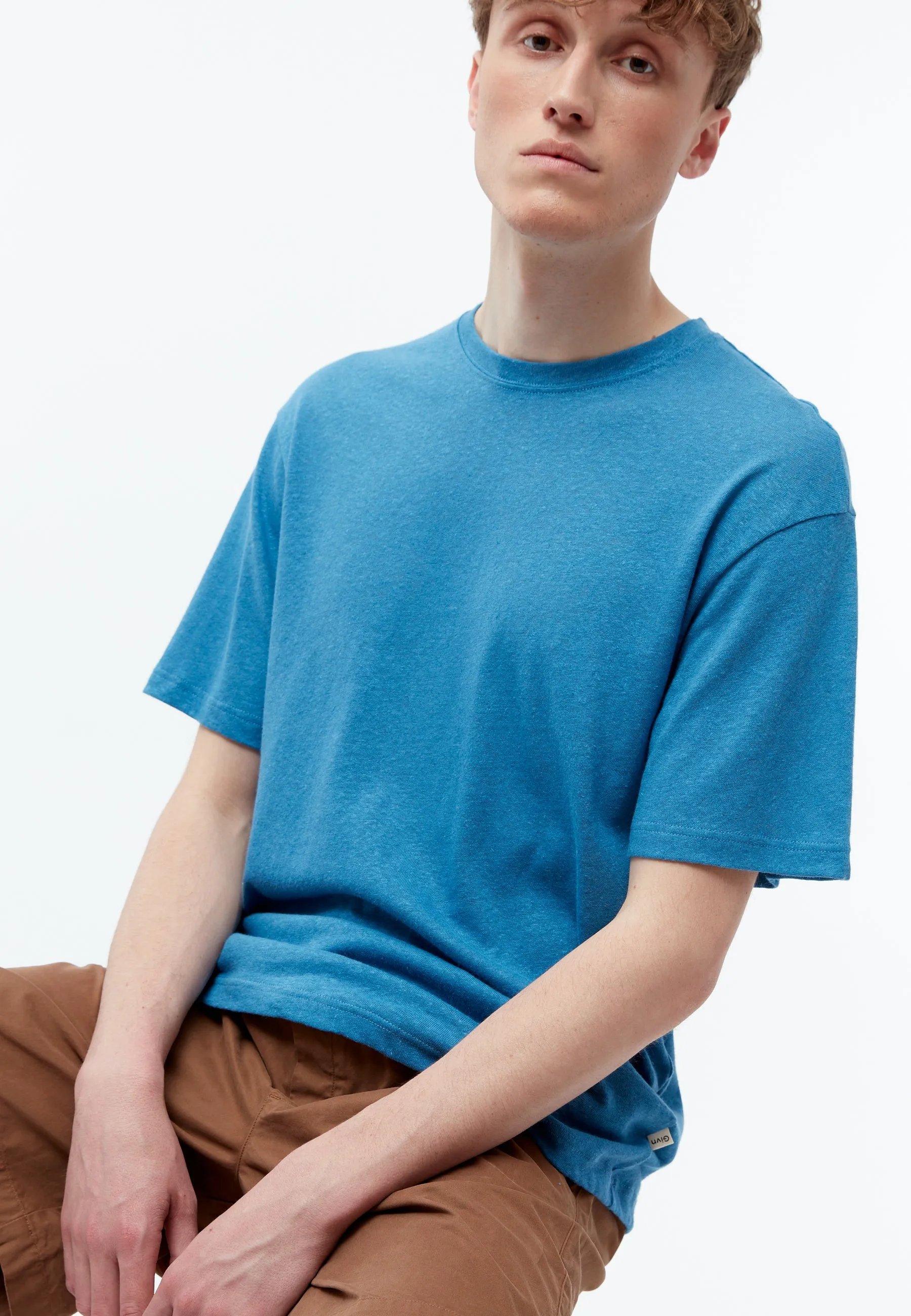 T-shirt GBLASSE made of cotton-linen MIx - Gentle Blue (Linen) Givn Berlin