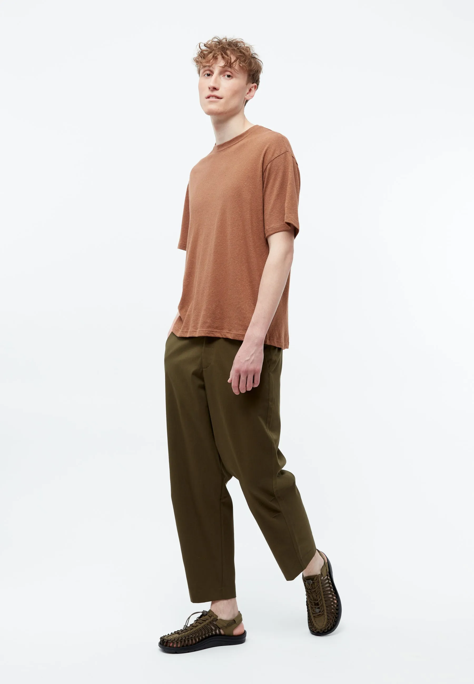 T-shirt GBLASSE made of cotton-linen MIx - Pecan Brown (Linen) Givn Berlin