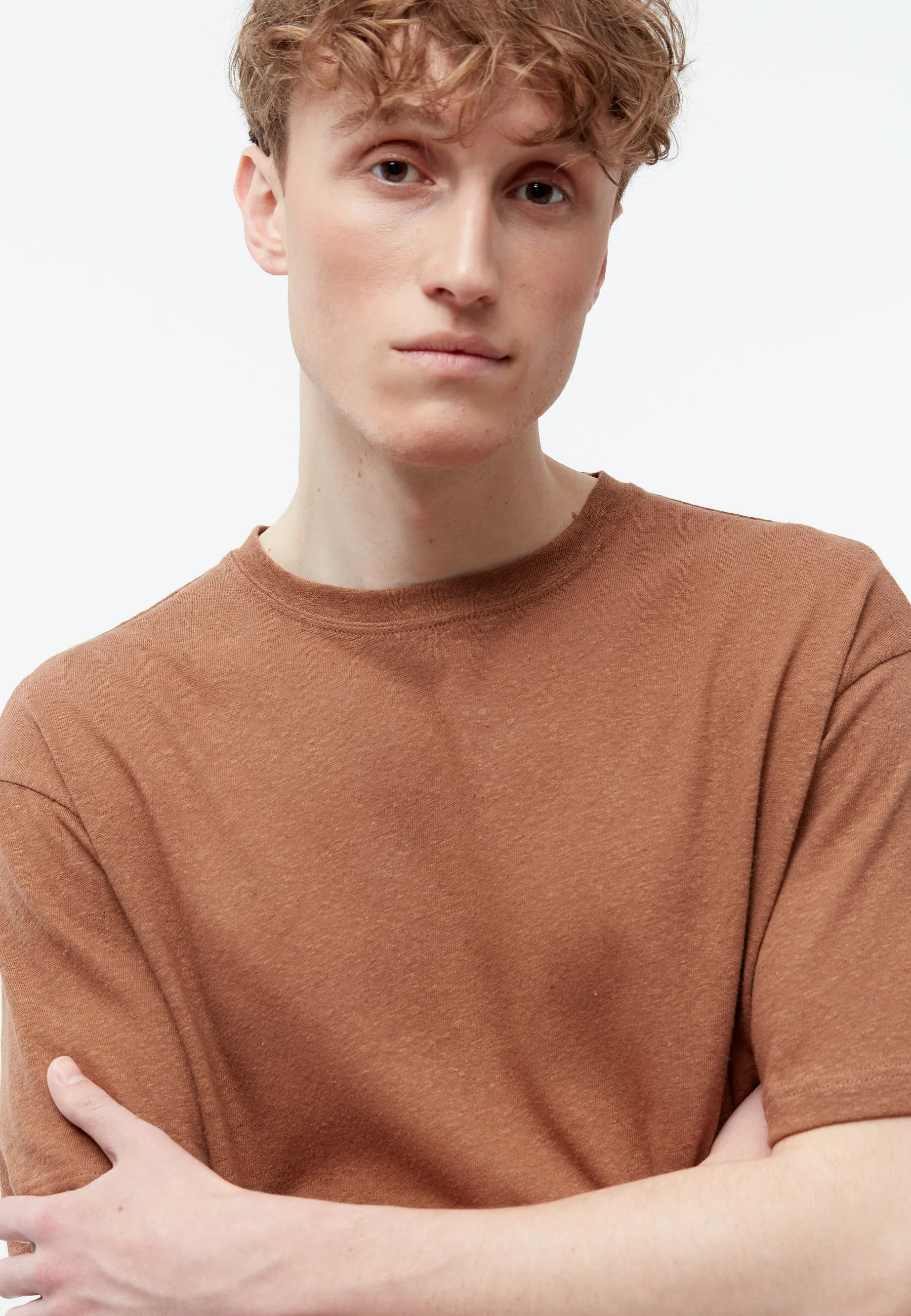 T-shirt GBLASSE made of cotton-linen MIx - Pecan Brown (Linen) Givn Berlin