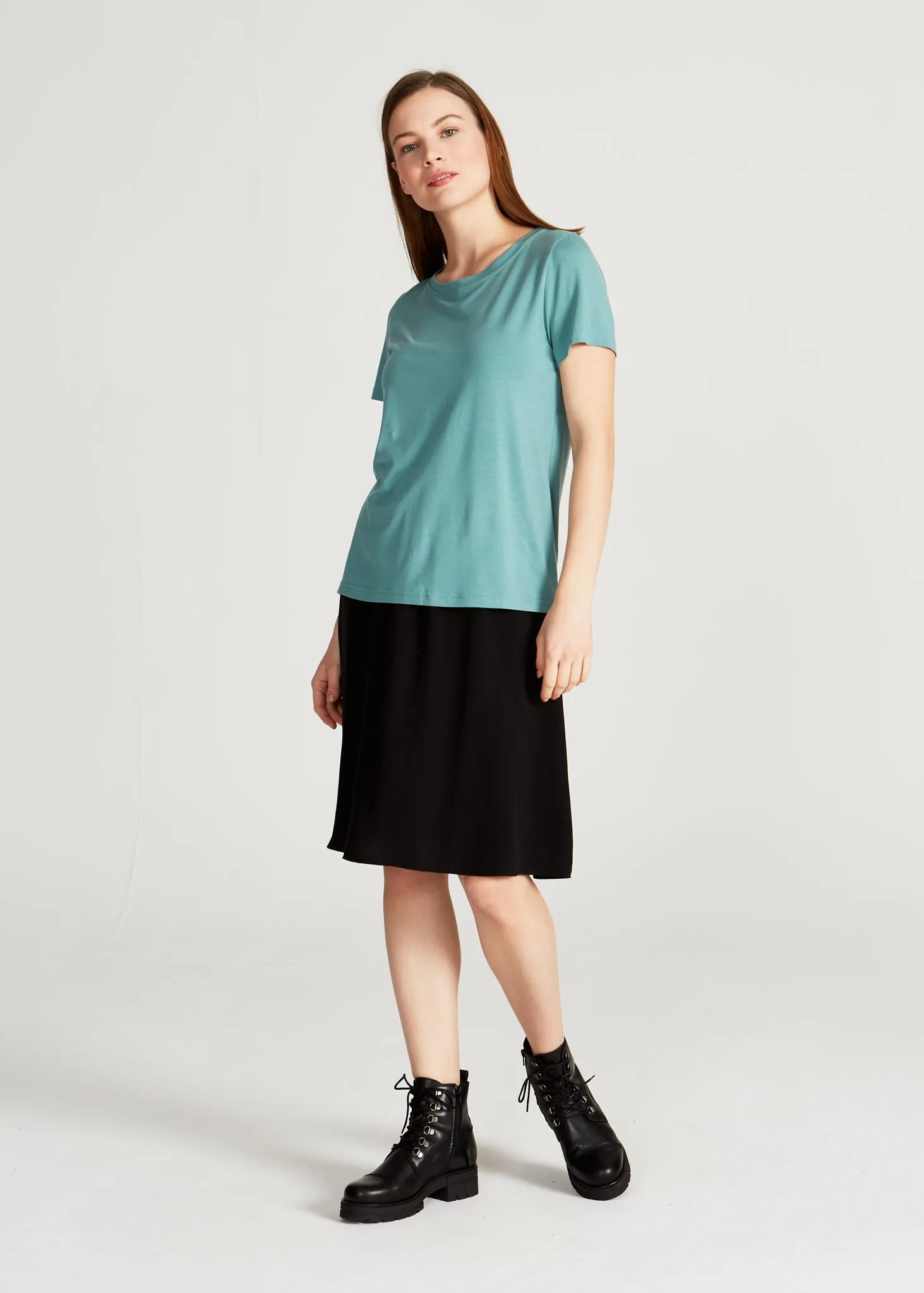 T-shirt LENA in TENCEL™ Lyocell - Dark Mint (Tencel) Givn Berlin