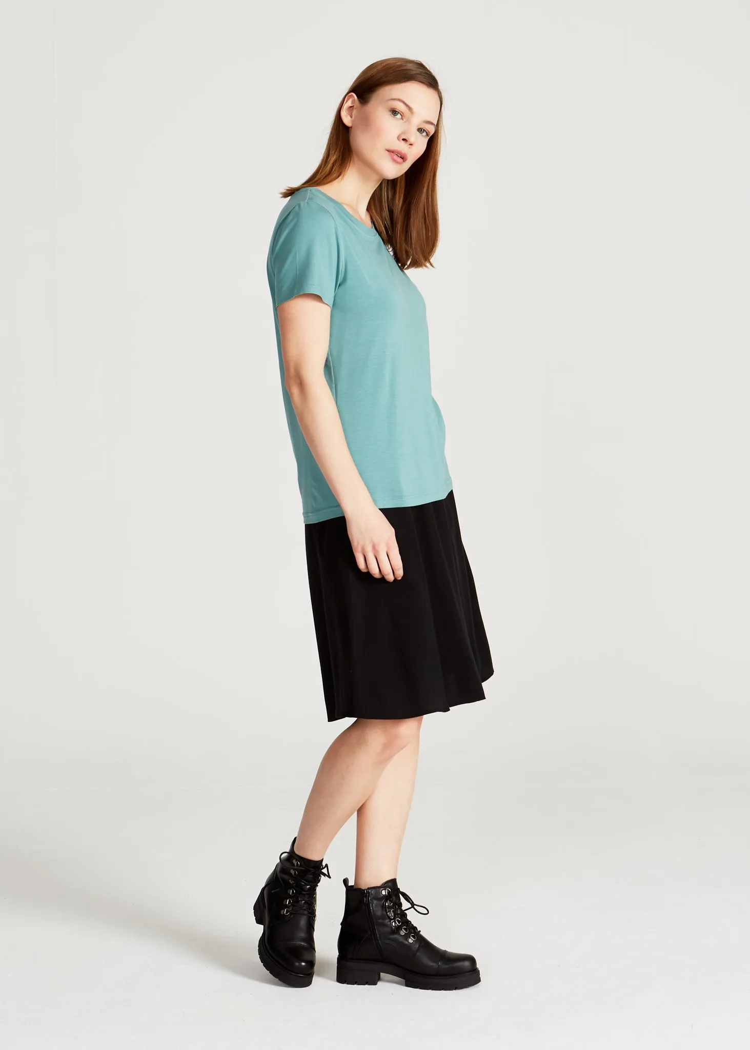 T-shirt LENA in TENCEL™ Lyocell - Dark Mint (Tencel) Givn Berlin