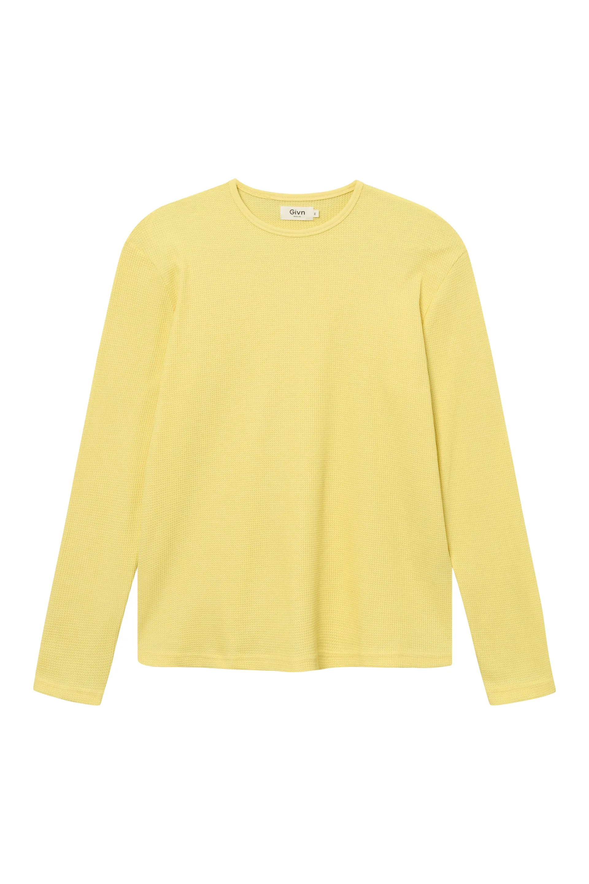 Textured Long Sleeve GBPITTIE Relaxed Fit Made From Organic Cotton - Lemon (Waffle) Givn Berlin
