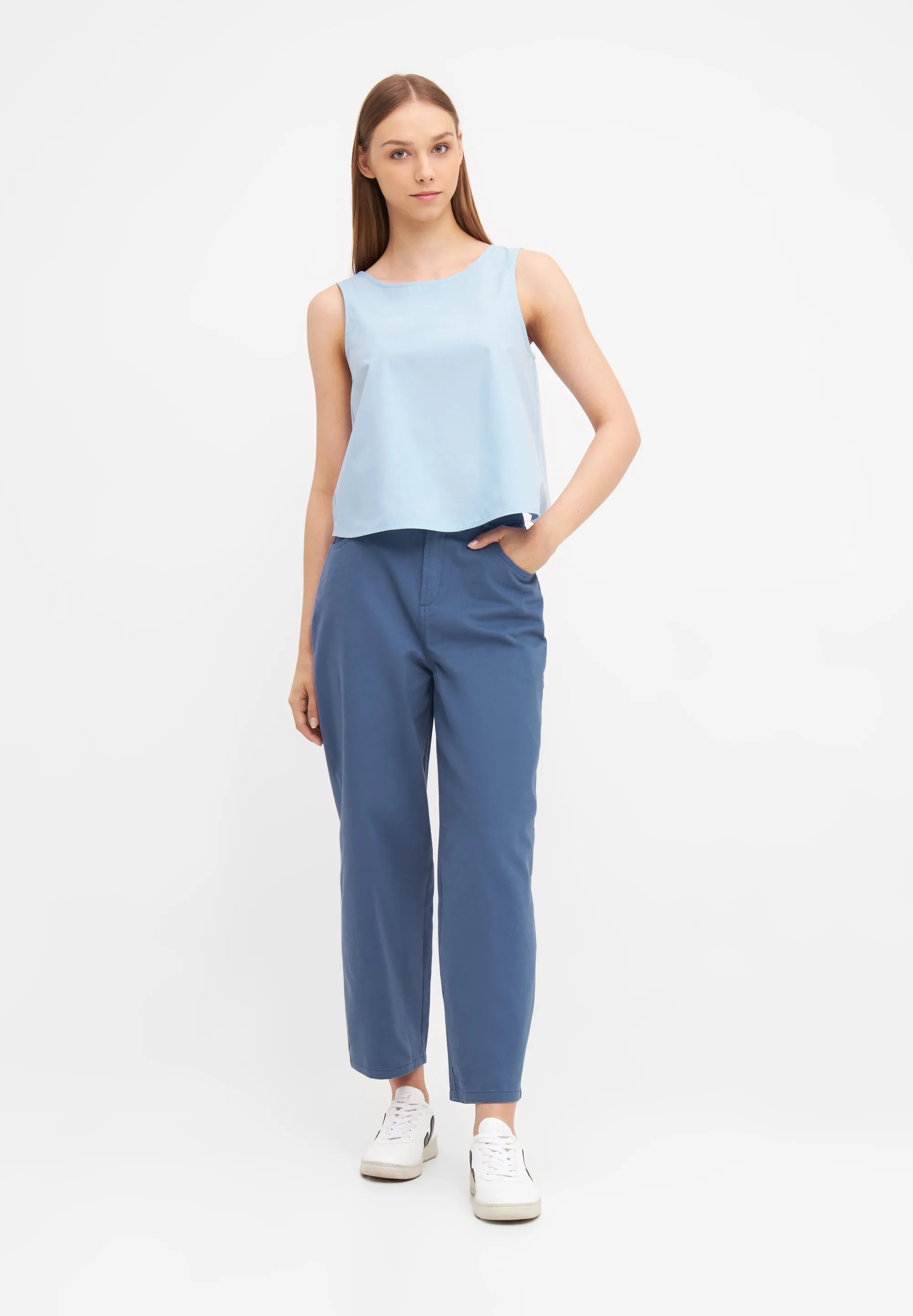 Top GBDOROTHY in cotton with back detail - Ice Blue Givn Berlin