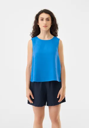 Top GBDOROTHY In Linen With Back Detail - French Blue (Linen) Givn Berlin