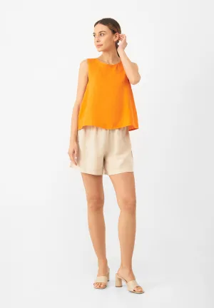 Top GBDOROTHY In Linen With Back Detail - Mandarine (Linen) Givn Berlin