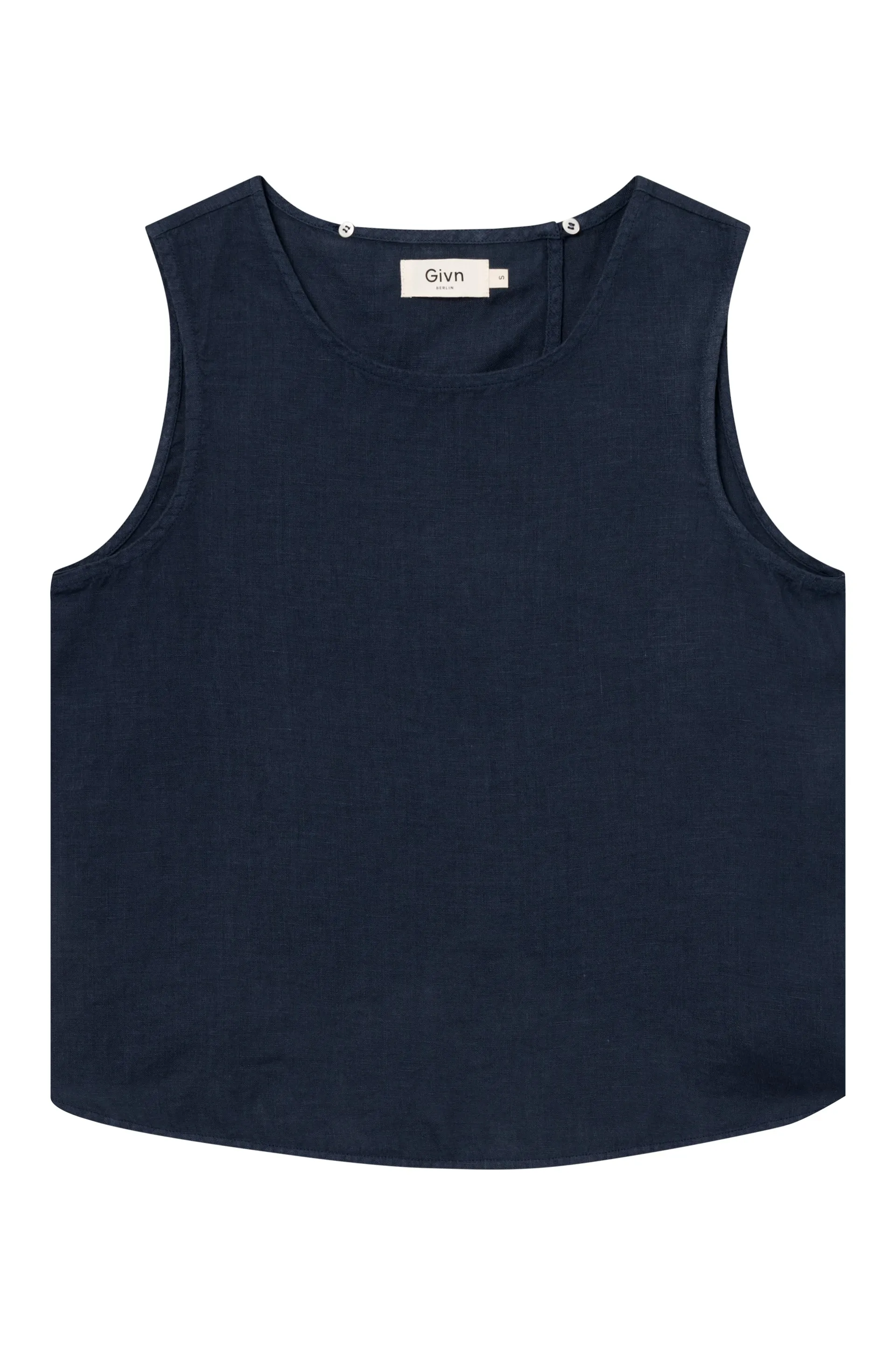 Top GBDOROTHY In Linen With Back Detail - Midnight Blue (Linen) Givn Berlin