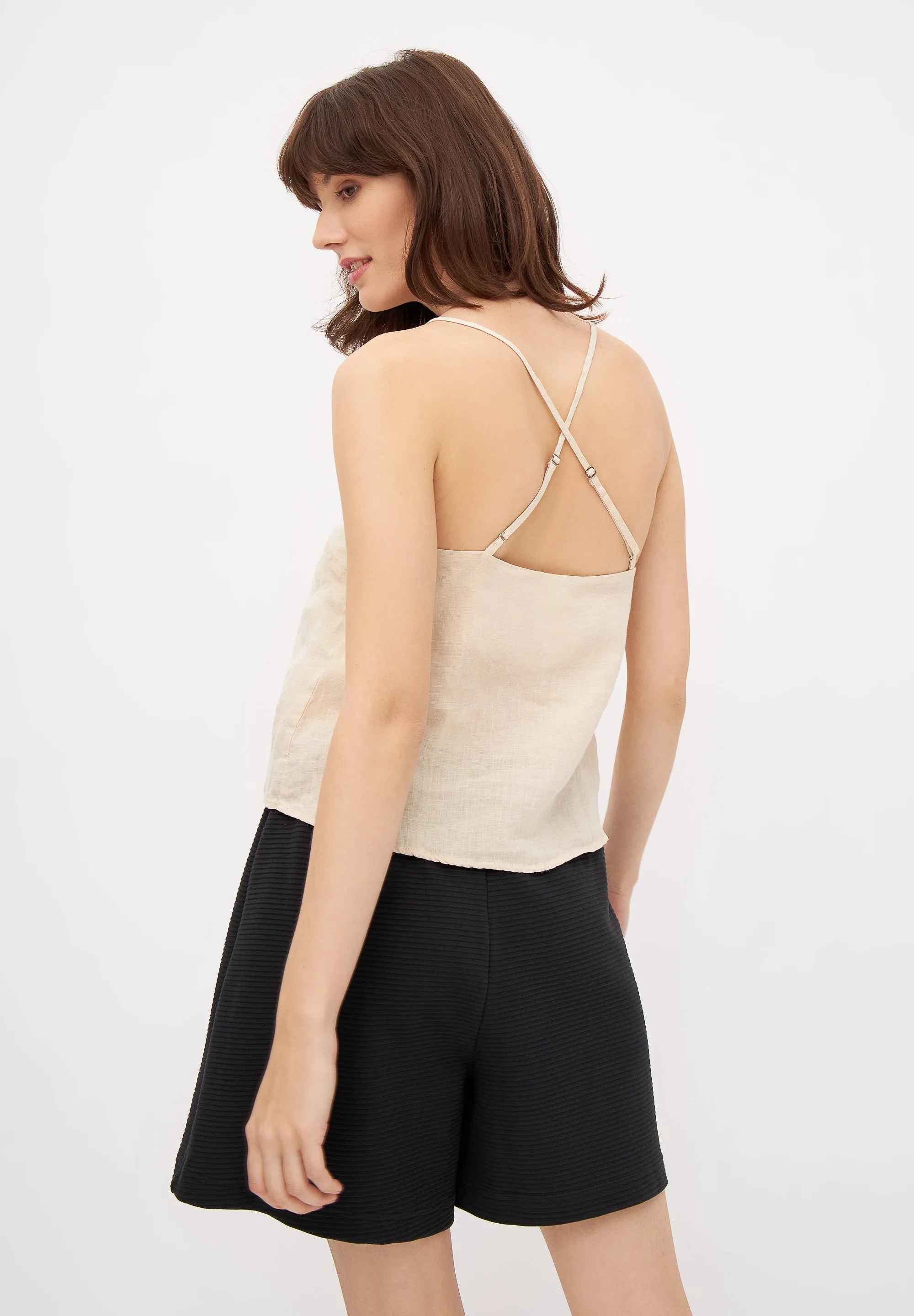 Top JULIE in linen - Beige (Linen) Givn Berlin
