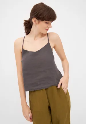 Top JULIE in linen - Taupe (Linen) Givn Berlin