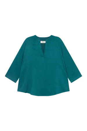 Tunic Blouse GBHARRIETTE Relaxed Fit From LENZING™ ECOVERO™ - Malachite Green Givn Berlin