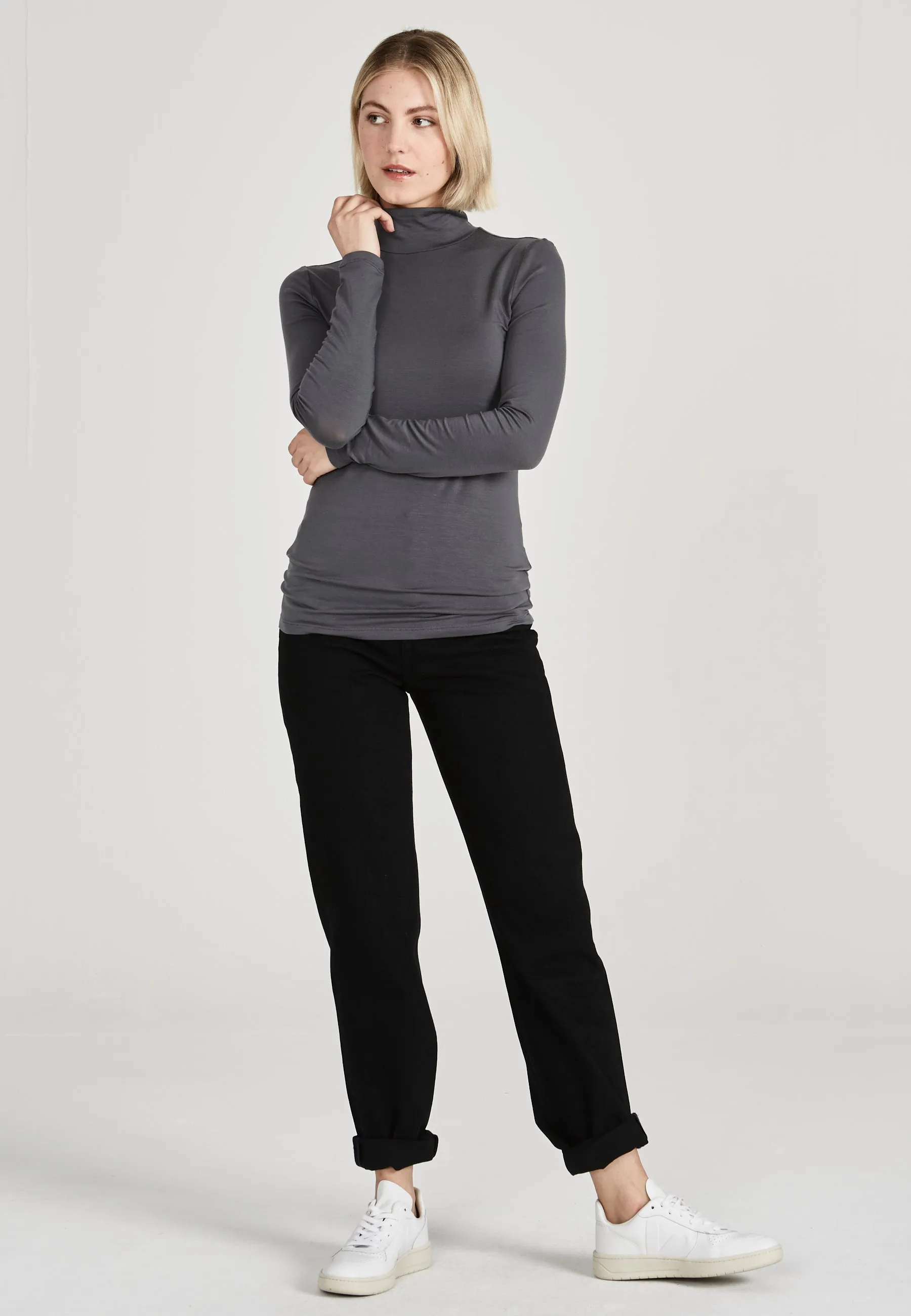 Turtleneck longsleeve VIDA in TENCEL™ Lyocell - Shadow Grey (Tencel) Givn Berlin