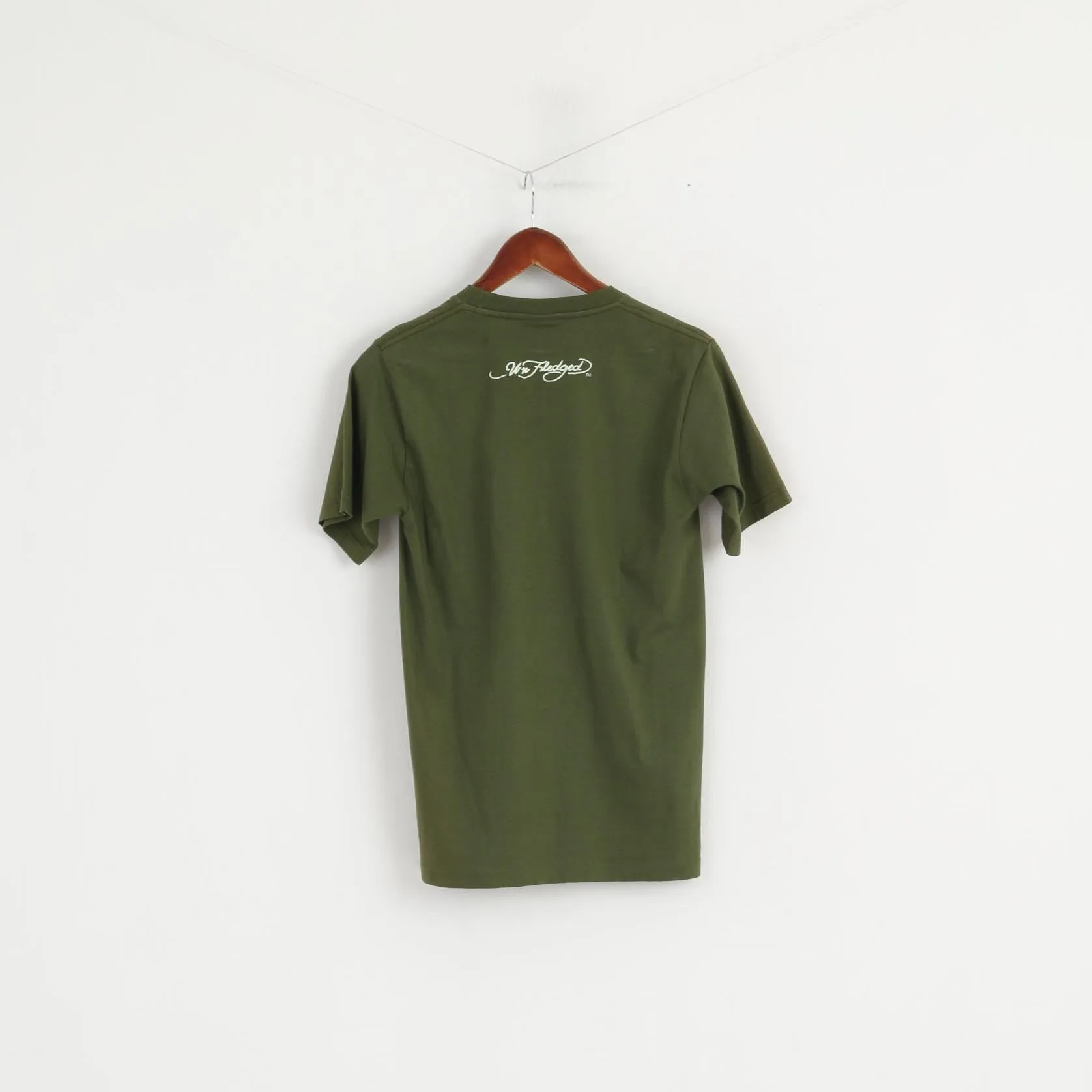 Unfledged Mens M (S) Shirt Green Cotton Graphic iPOD Short Sleeve Top