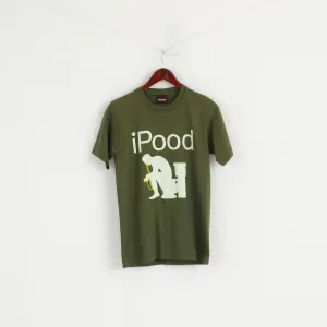 Unfledged Mens M (S) Shirt Green Cotton Graphic iPOD Short Sleeve Top