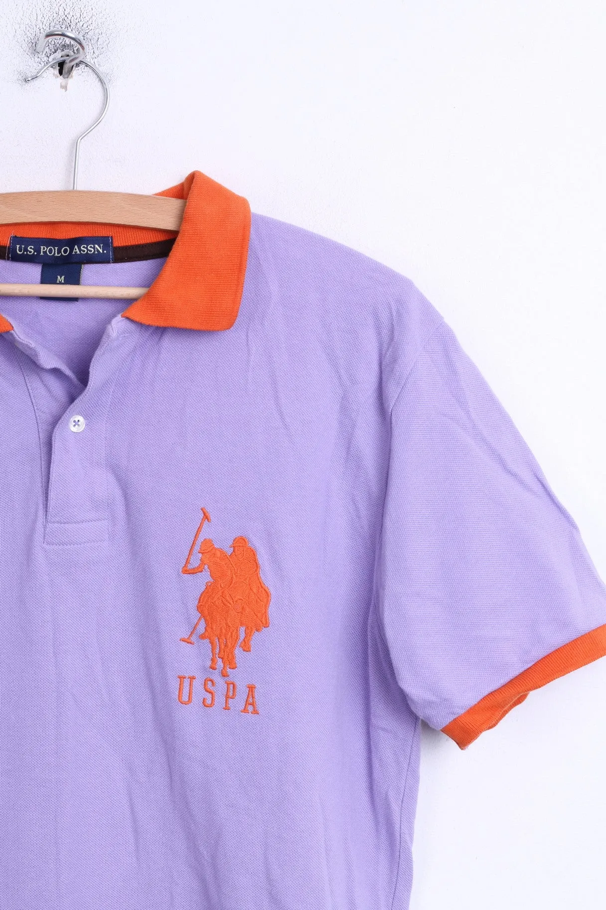 U.S. Polo Assn Mens M Polo Shirt Purple Cotton