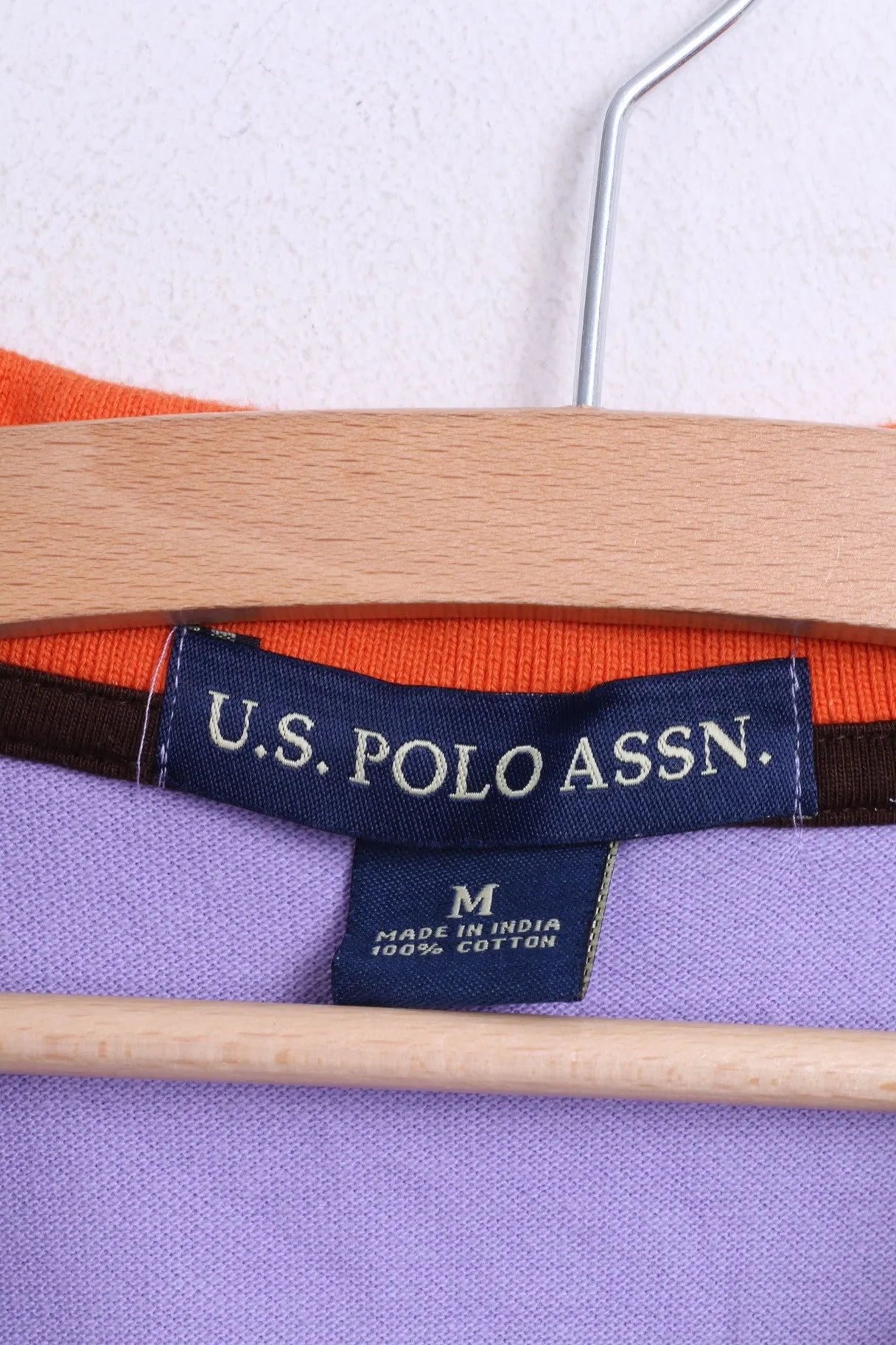 U.S. Polo Assn Mens M Polo Shirt Purple Cotton
